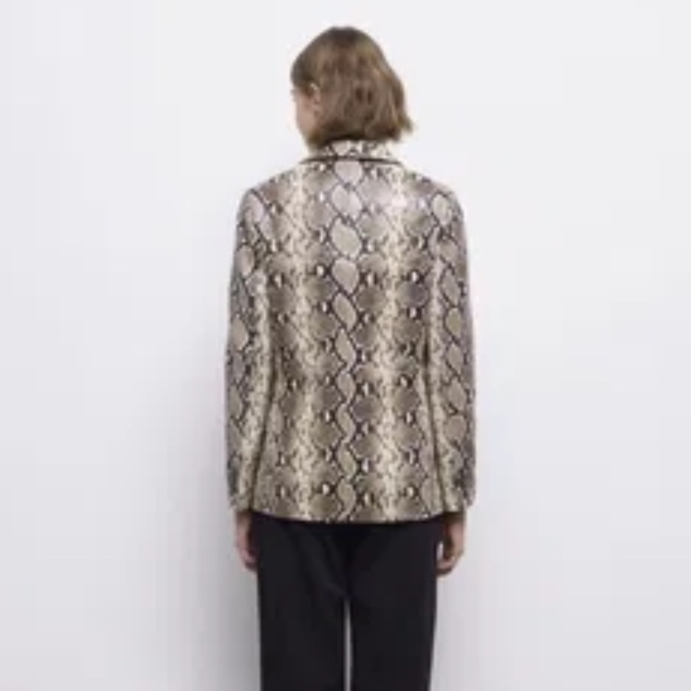 🔥 NWT The Kooples Leather Snakeskin-Effect Blazer | 100% Calfskin | RARE $1115 - Picture 4 of 13